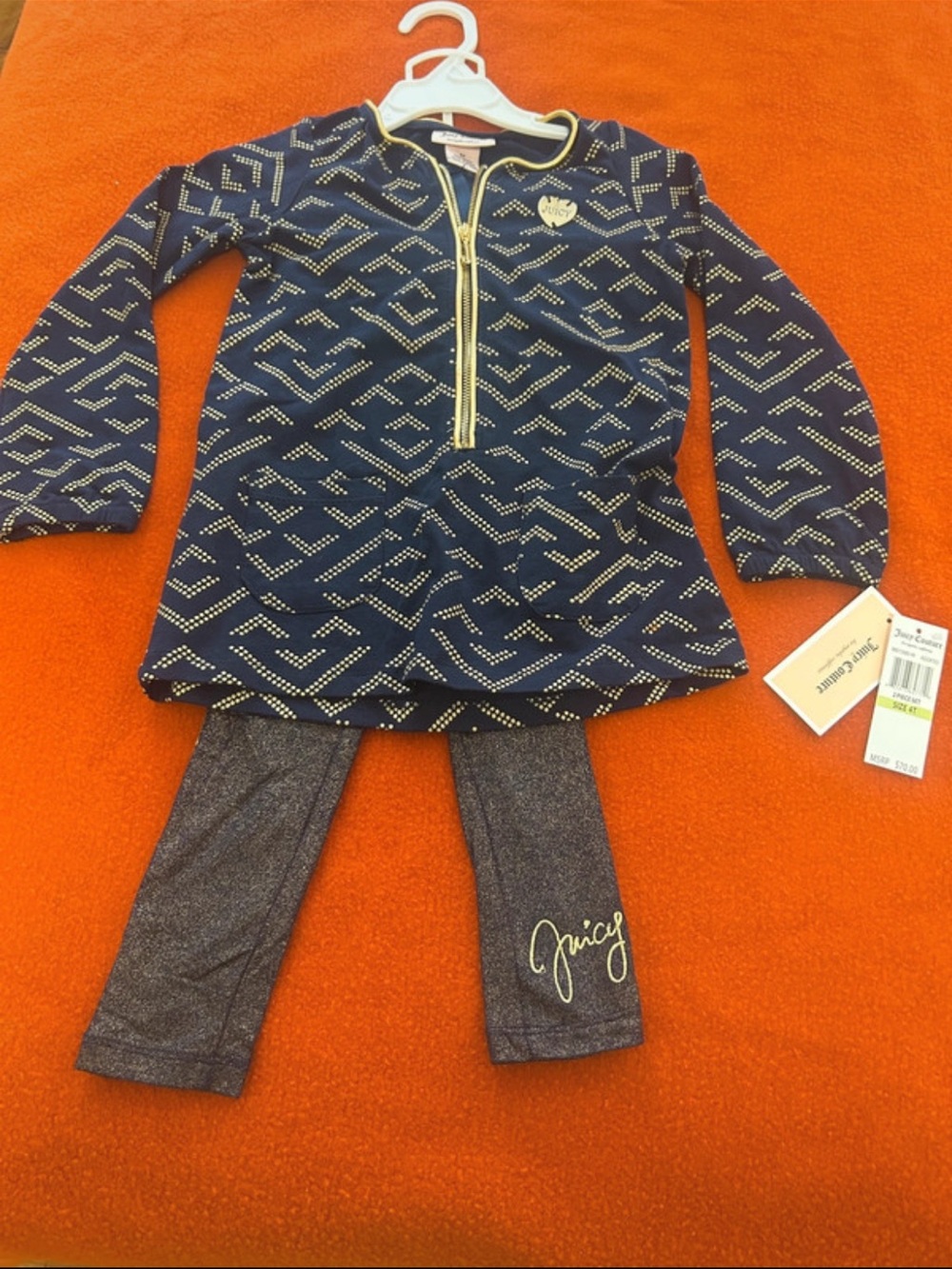 Juicy Couture Navy & Gold Girls' Two-Piece Fancy Set